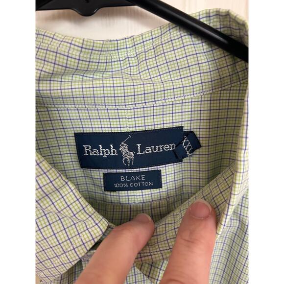Ralph Lauren Blake Light Green & Purple Plaid ButtonUp Size XXL - Picture 3 of 3